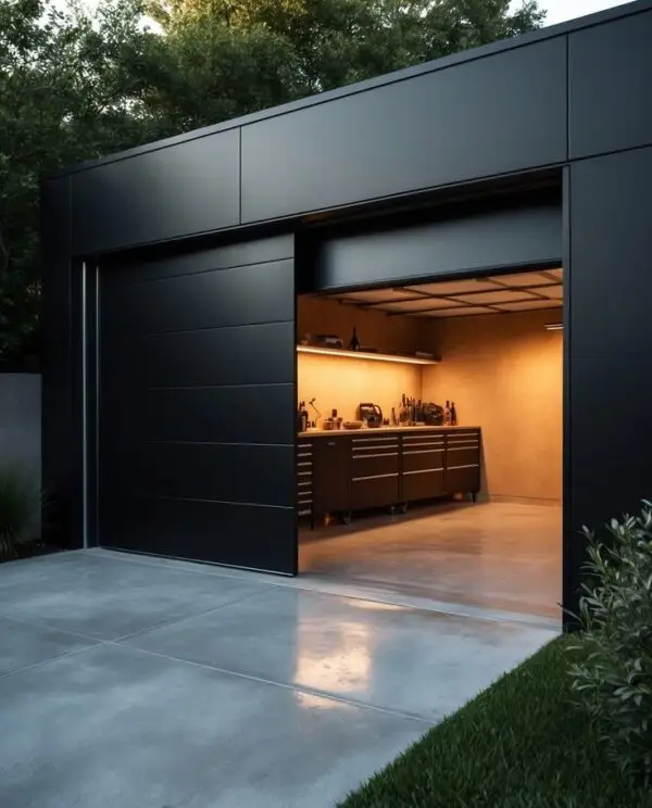 Melamine Matte Cinder Black Garage