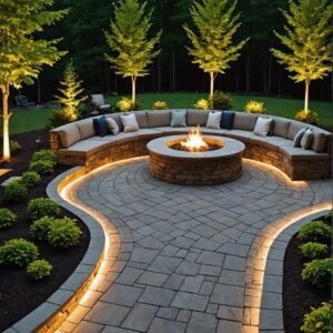 Outdoor Brick Seating Area