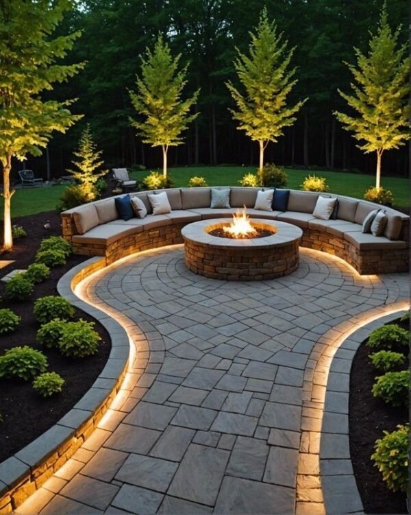 Outdoor Brick Seating Area